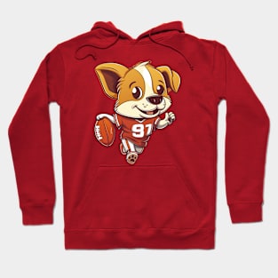 American Football Puppy Touchdown Hoodie